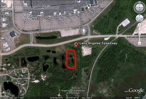 Chief Pontiac Speedway (Lake Angelus Speedway) - Aerial From Gary Laster (newer photo)